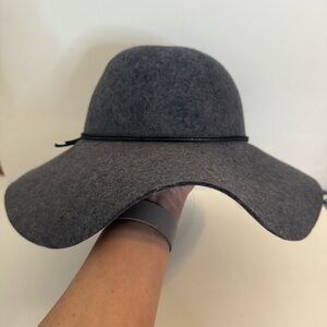 Coal Headwear Fray 100% Wool The Harper Wide Brim Floppy Gray Sun Hat